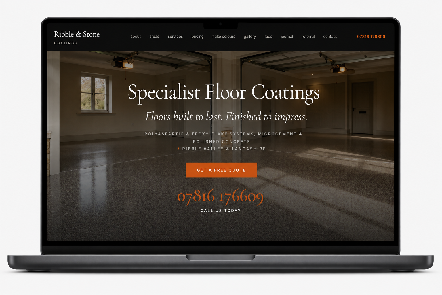Ribble And Stone website design displayed on laptop
